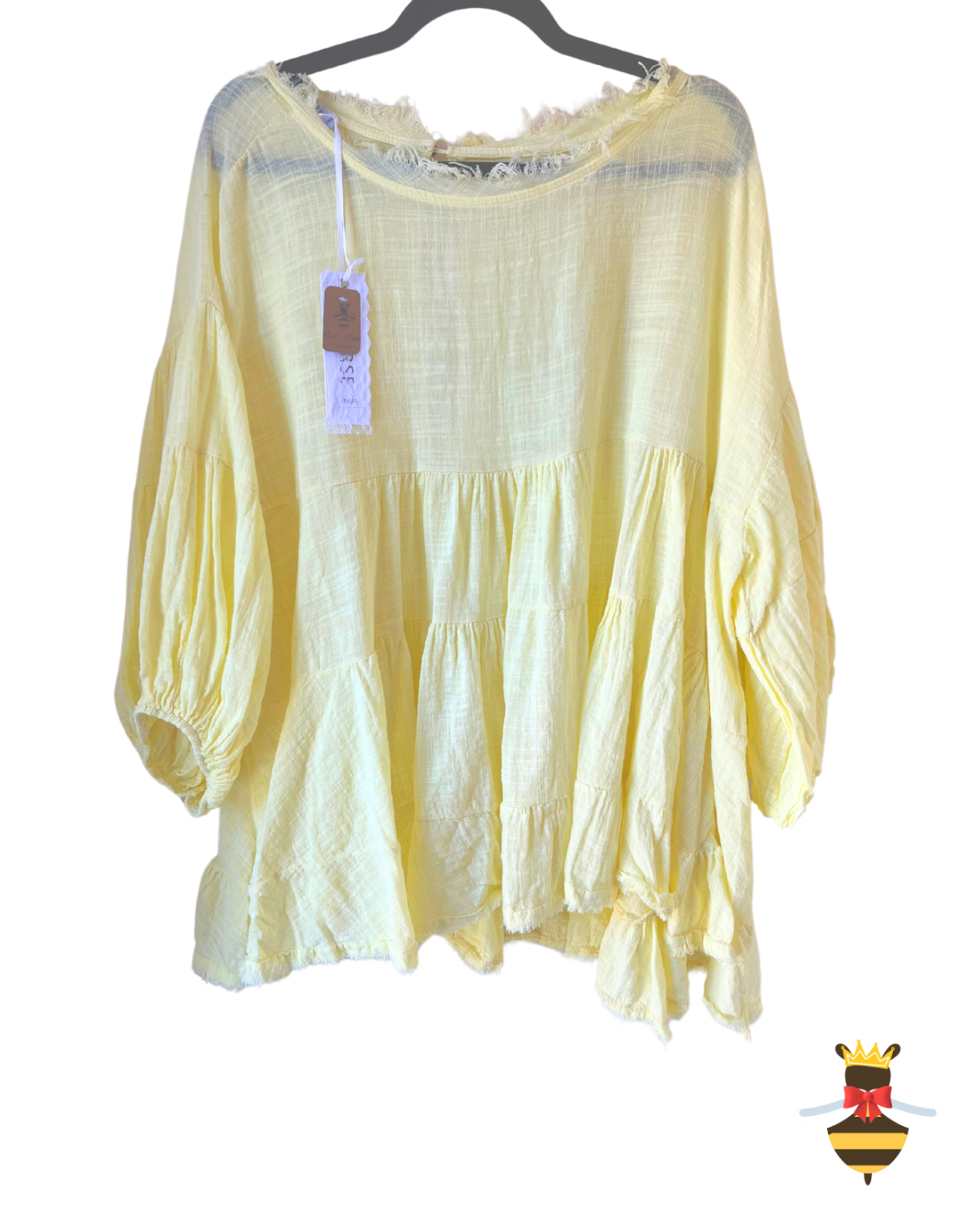 Raw Edge Oversized Top