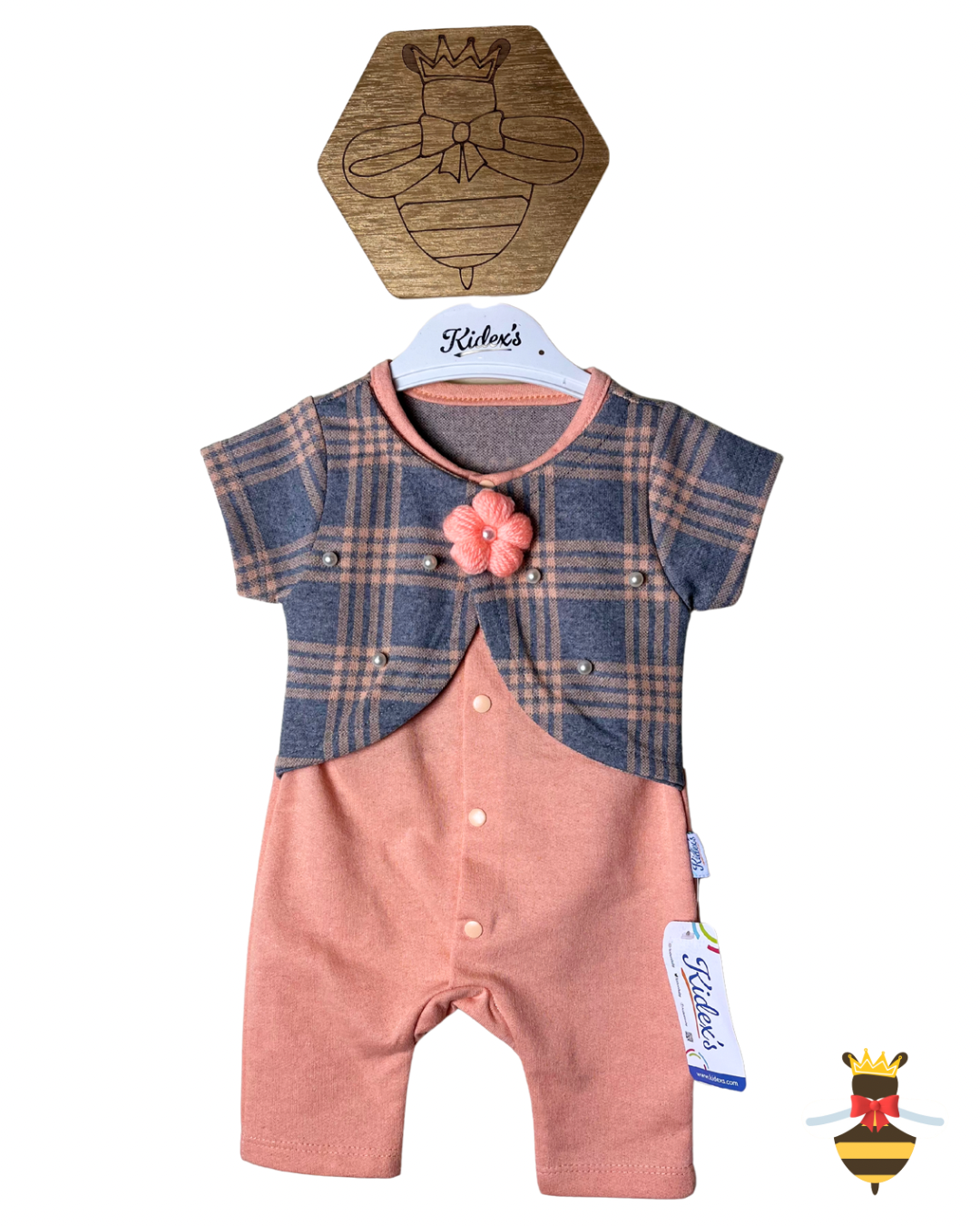 Pearl and Check Romper