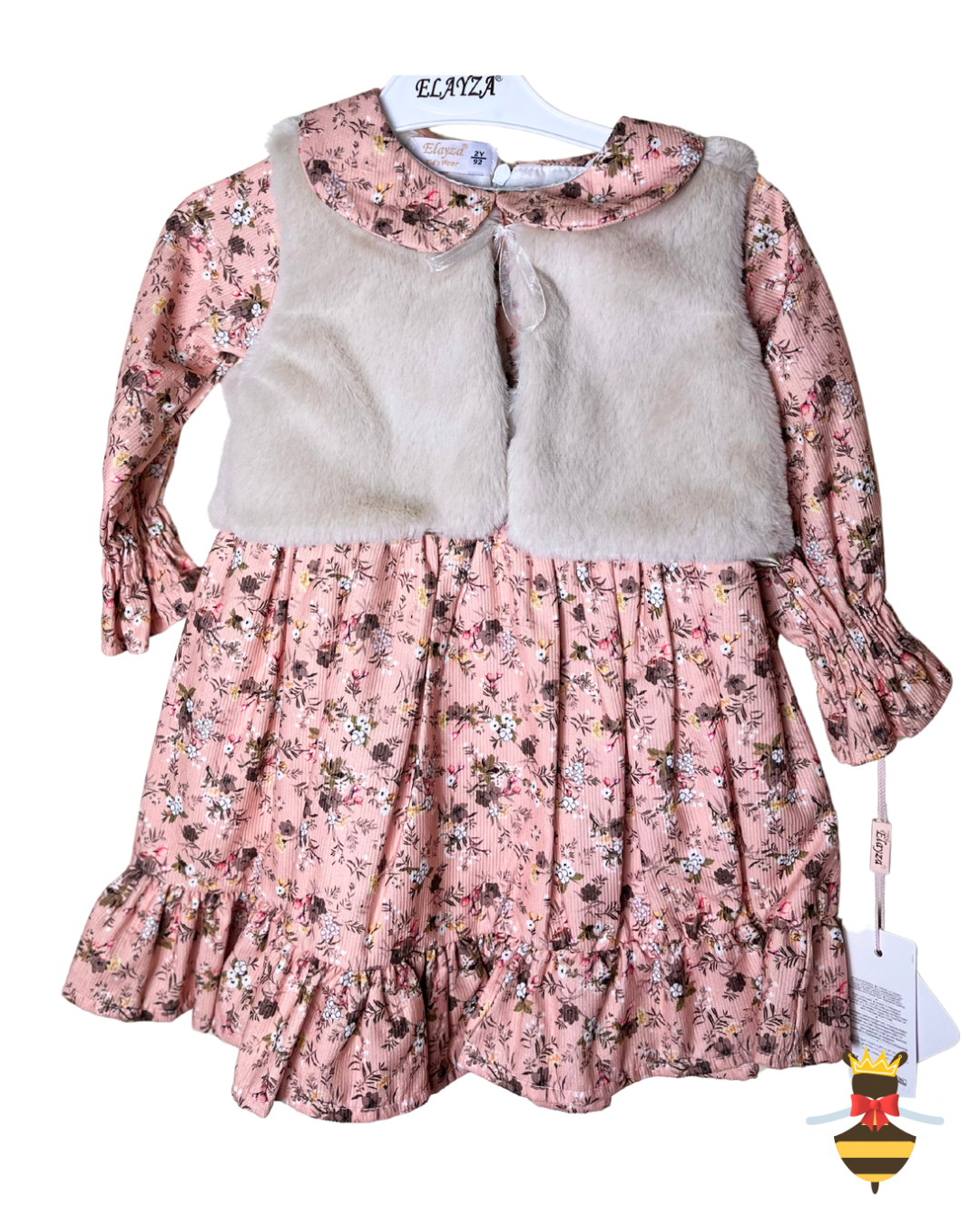 Floral Dress and Faux Fur Bolero