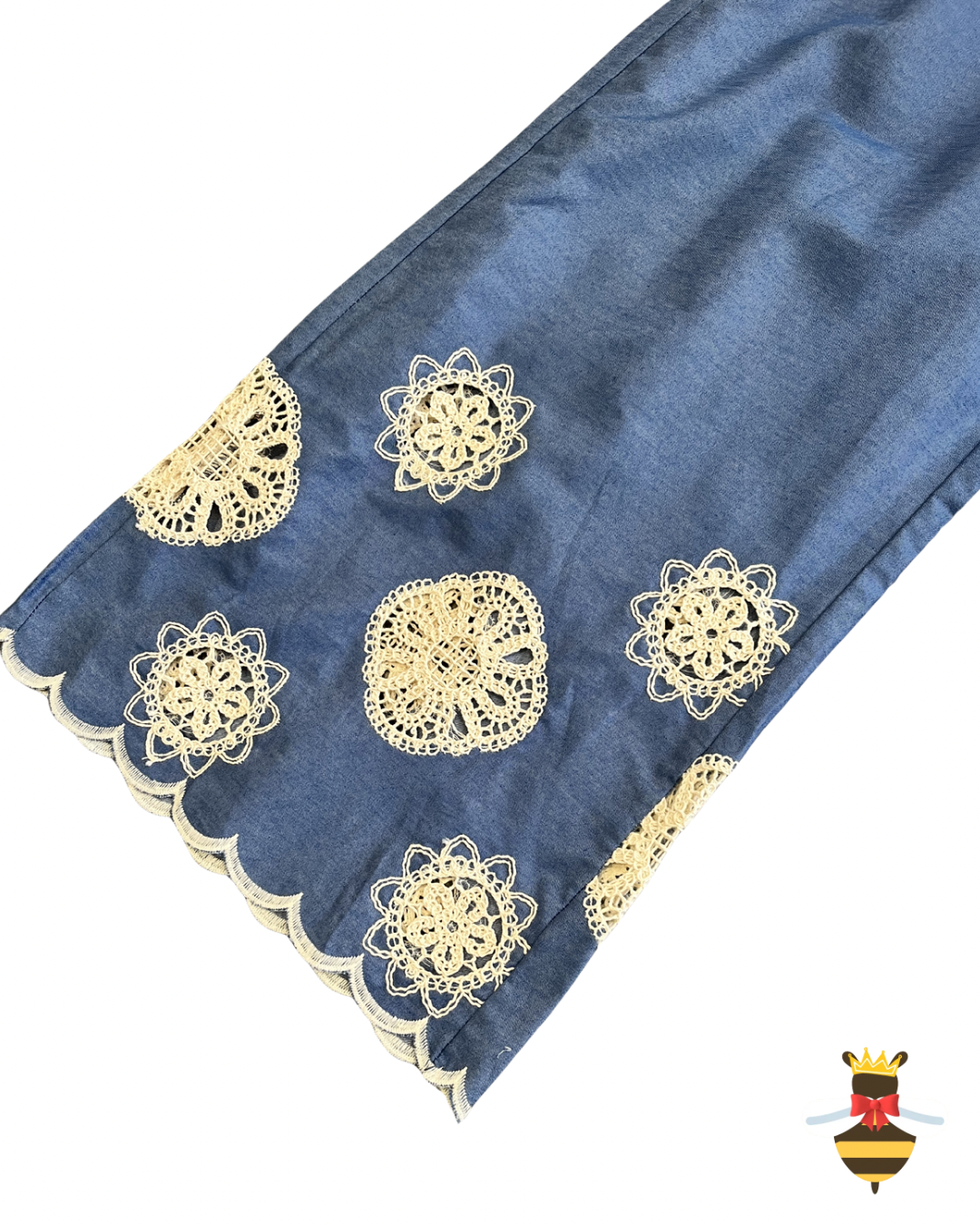 Cotton Wide Leg Crochet Cut Out Trousers