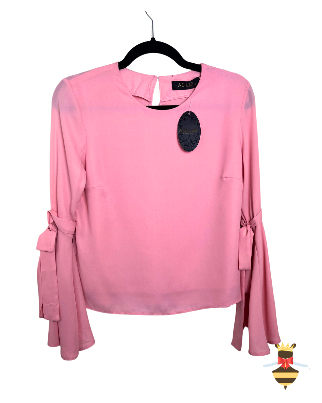 Pink Flared Sleeve Blouse