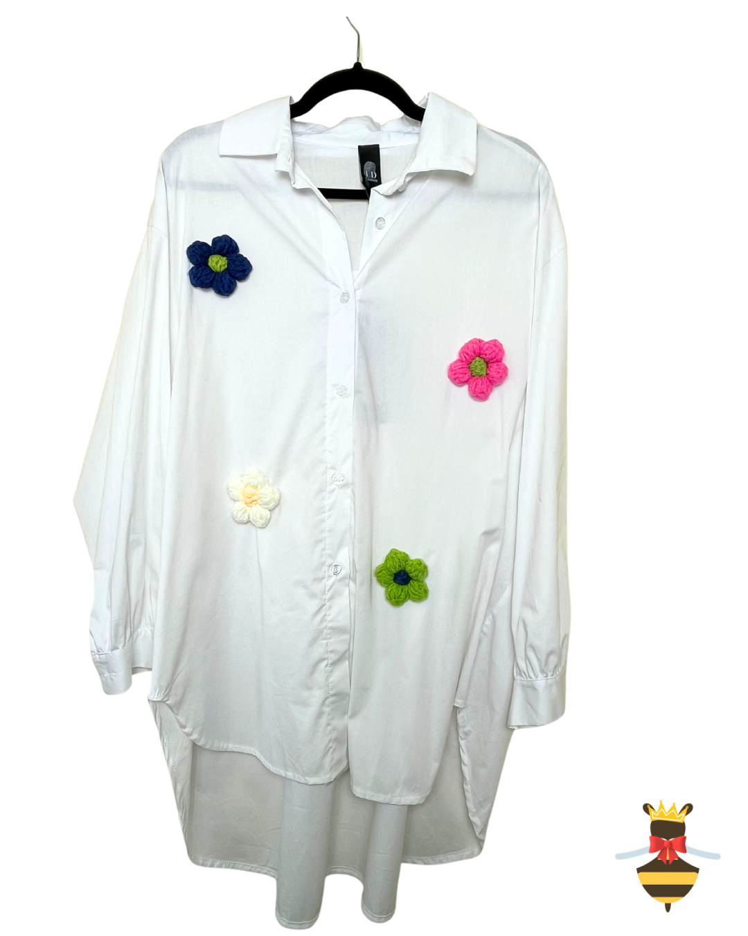 I.D. Crochet Flower Shirt