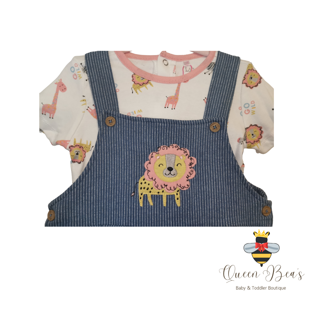 Wild Animal Dungaree Set