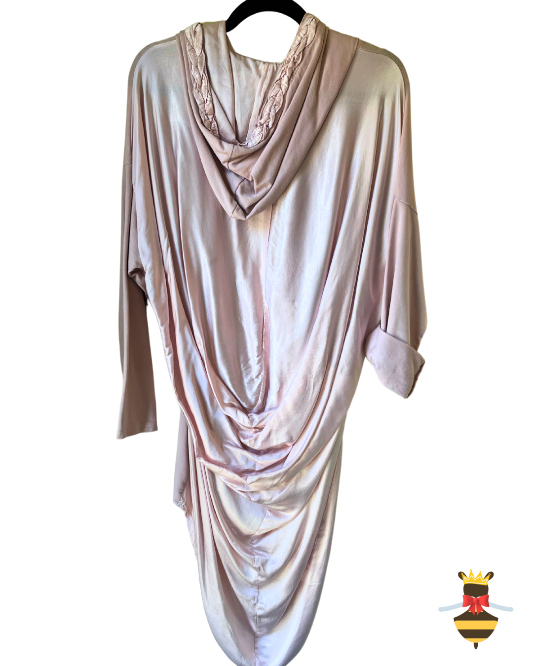 Satin Draped Hooded Tops