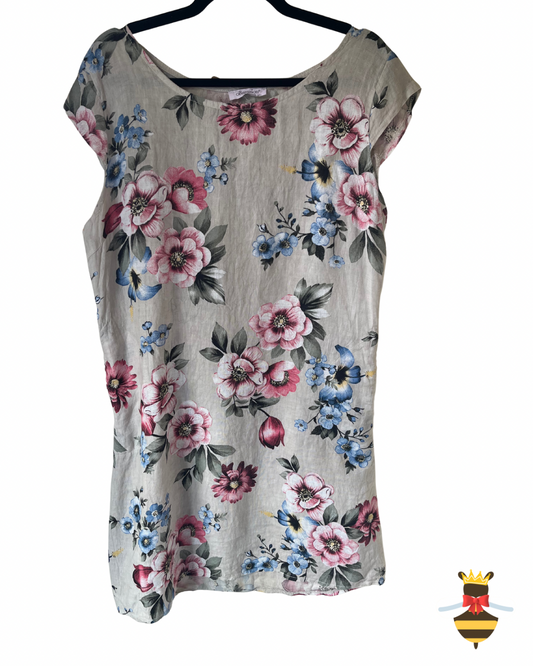 Floral Cotton & Linen Dress