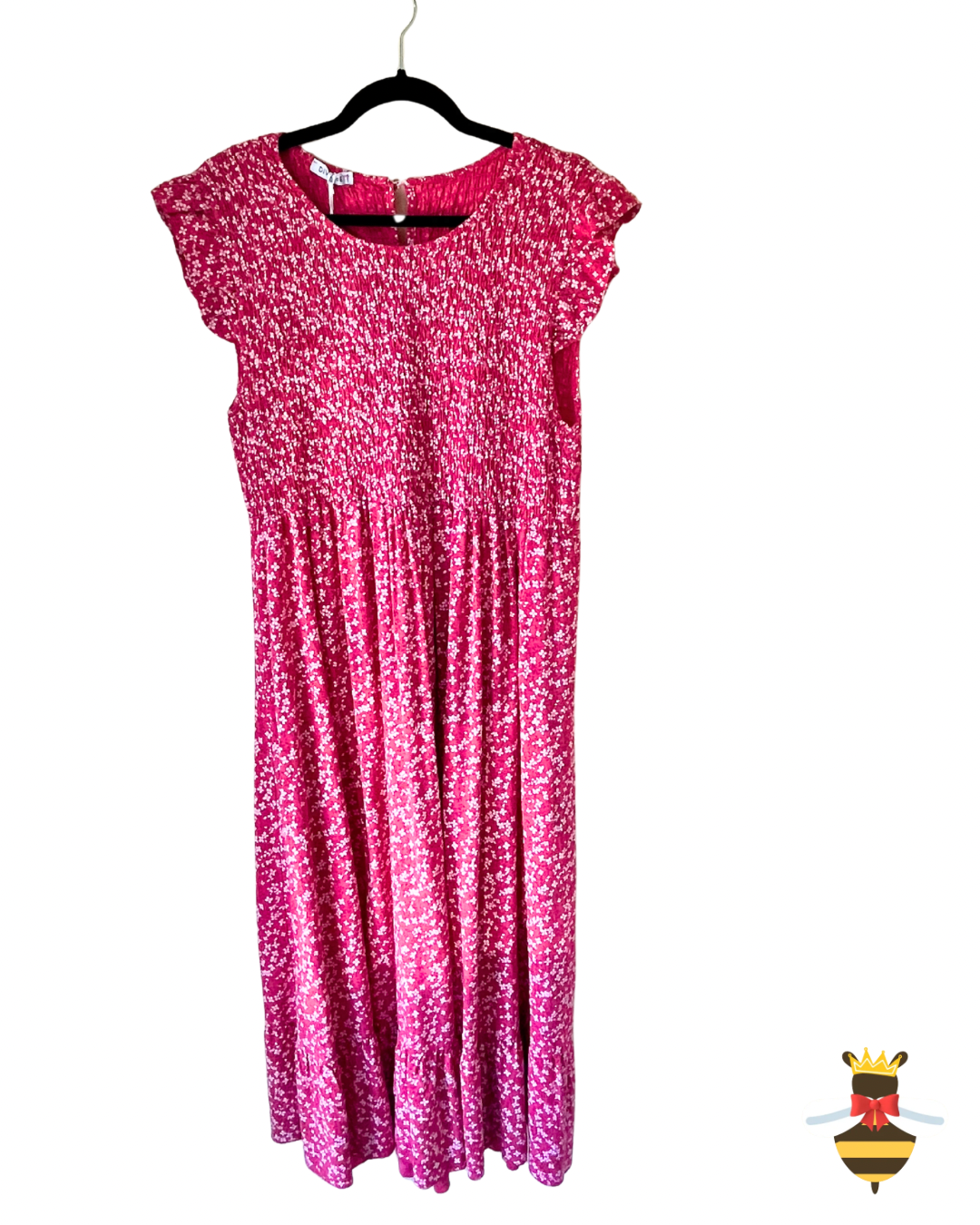 Bubblegum Pink Ditsy Print Maxi Dress