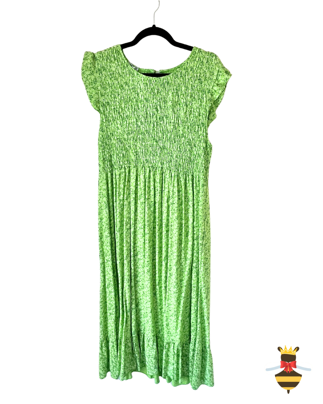 Apple Green Ditsy Print Maxi Dress