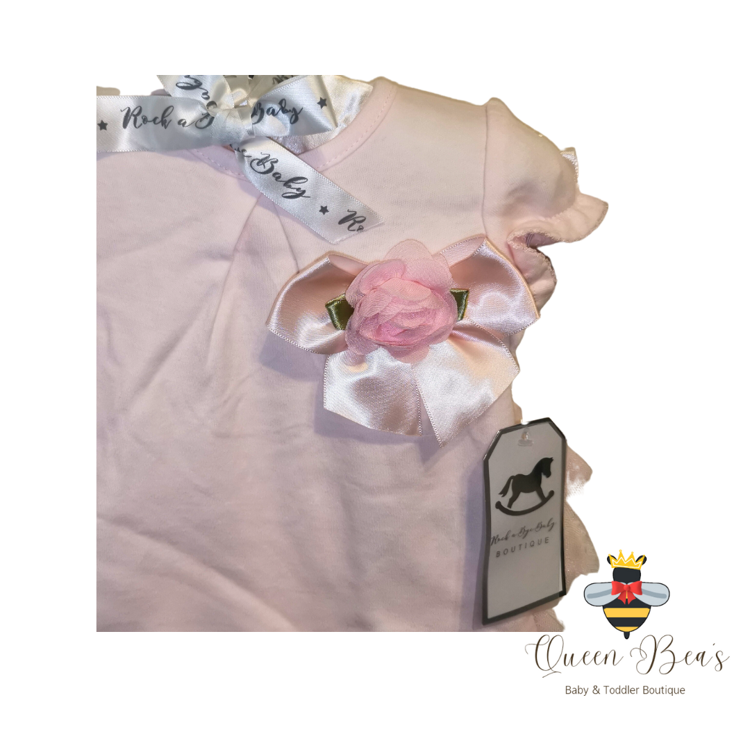 Pink Flower Tutu Set