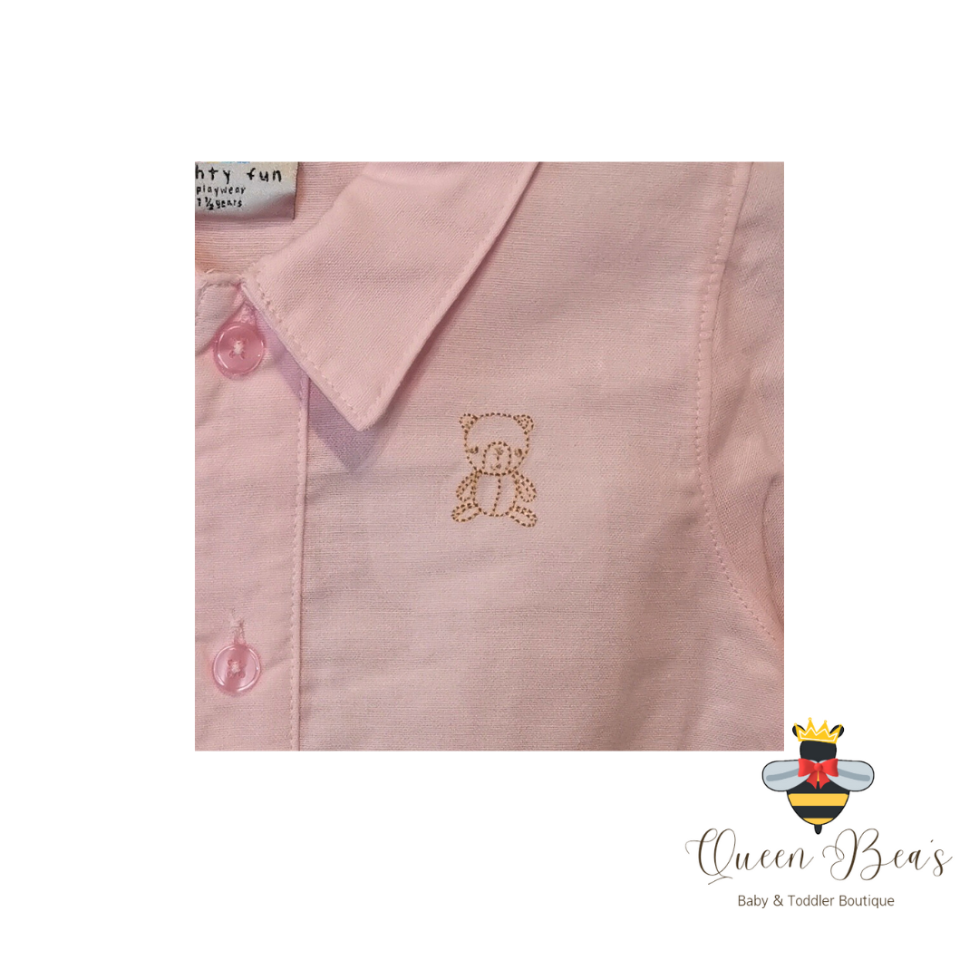 Pink Teddy Monogram Shirt and Shorts