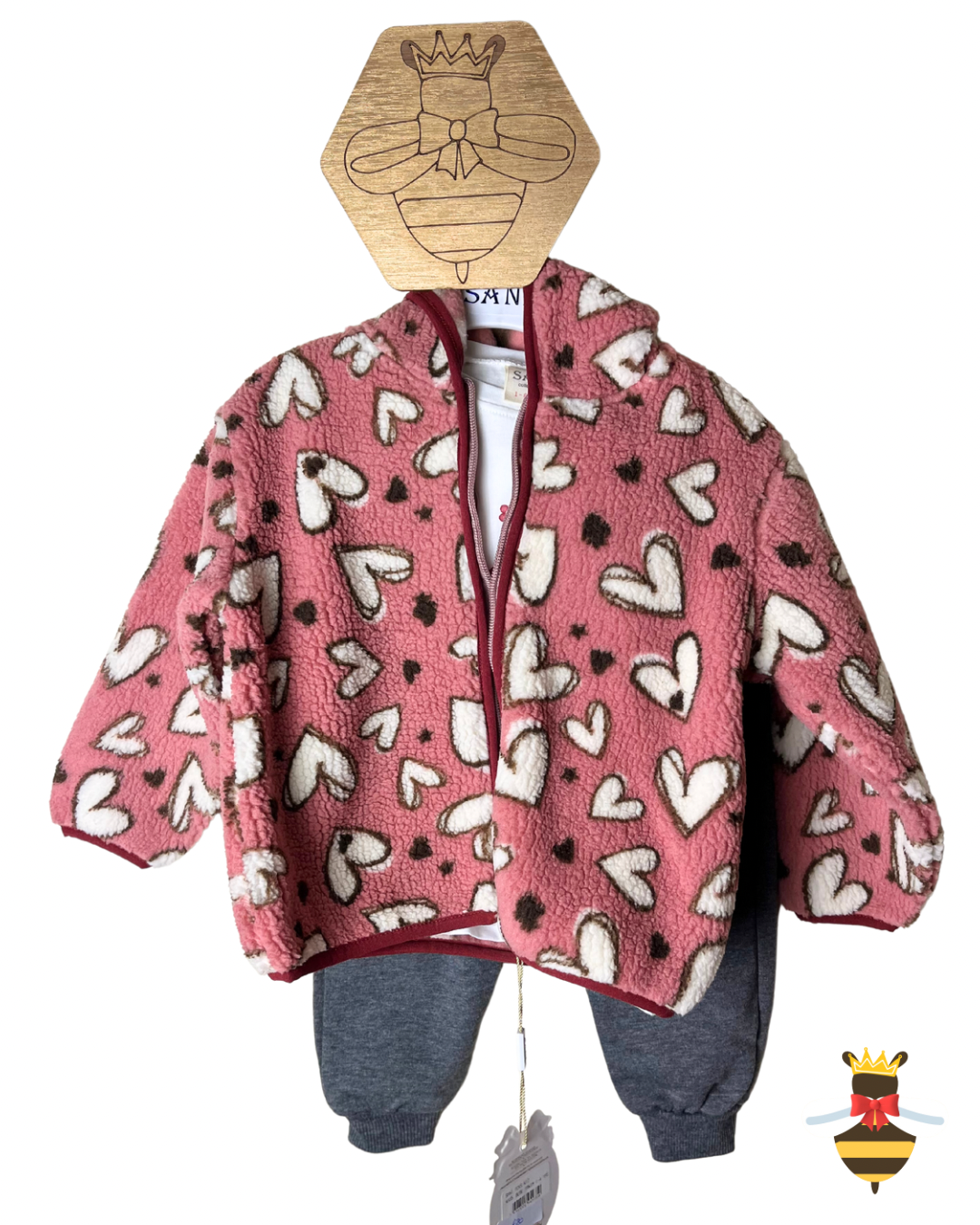Heart Fleece 3 Piece Set