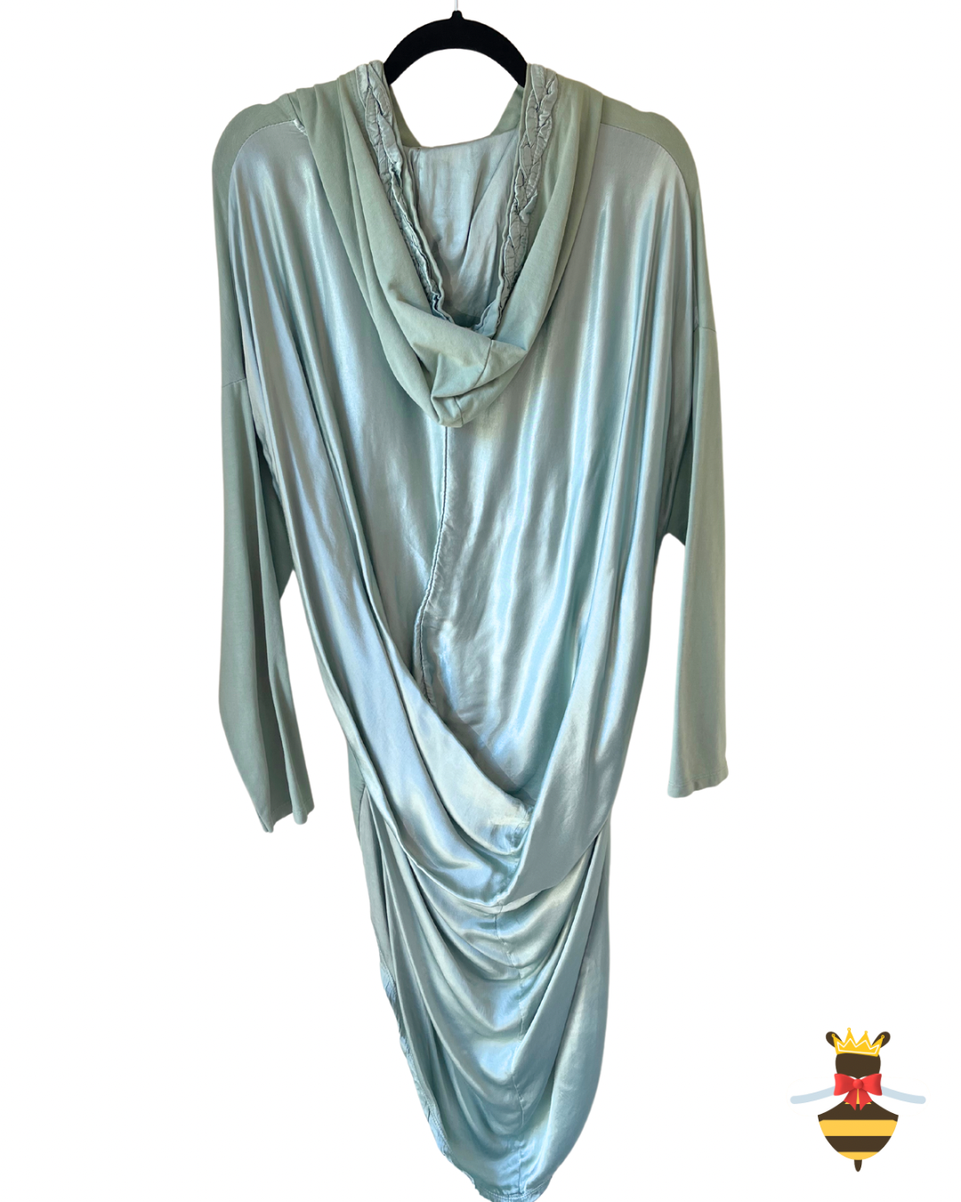 Satin Draped Hooded Tops