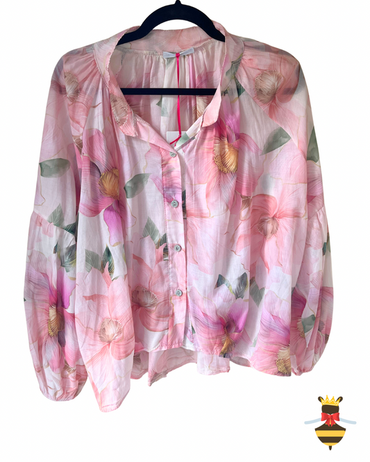 Pink Floral Blouse
