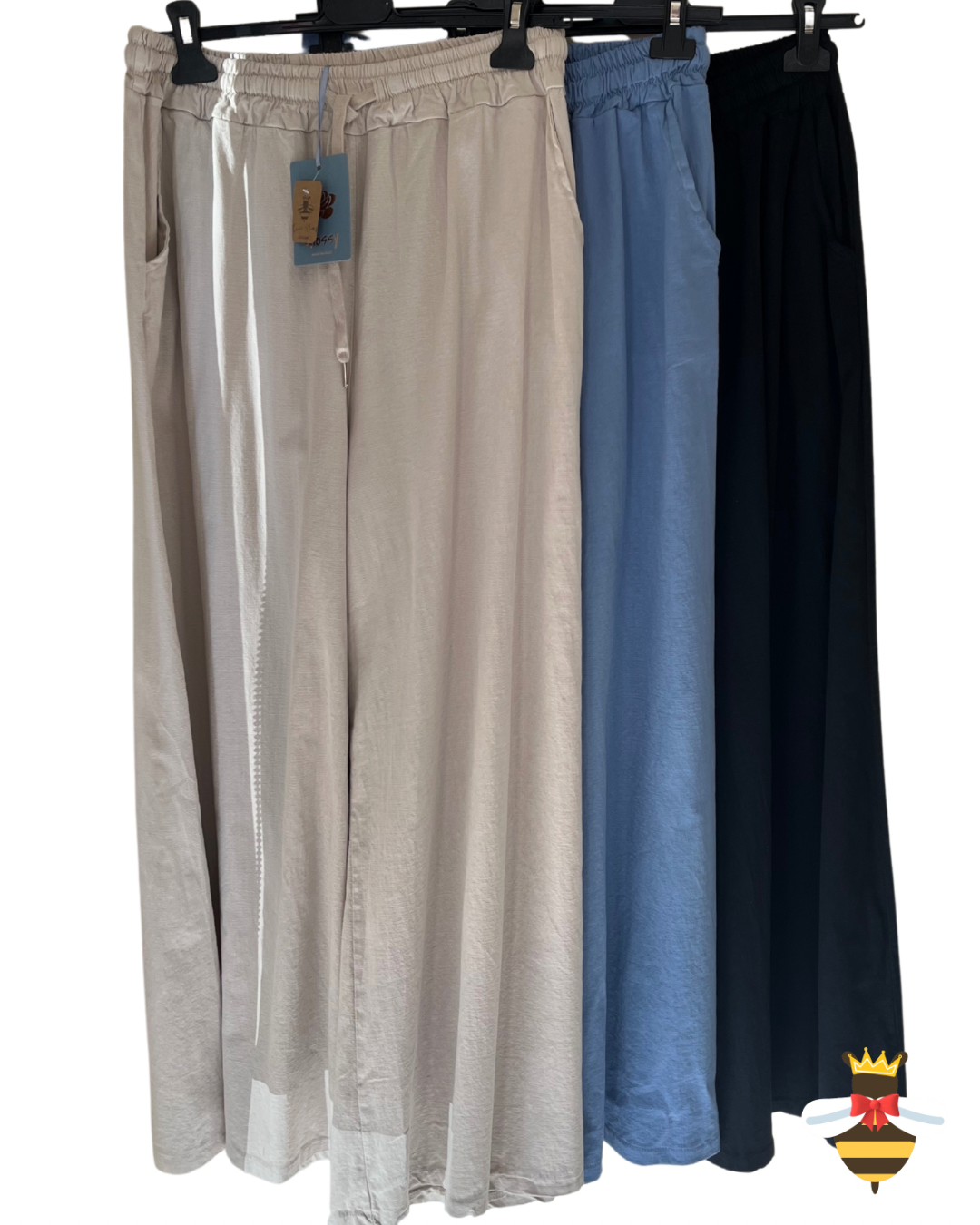 Cotton & Linen Wide Leg Trousers