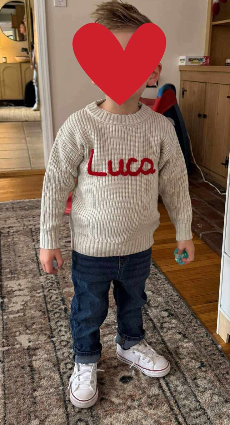 Hand Embroidered Name Jumper