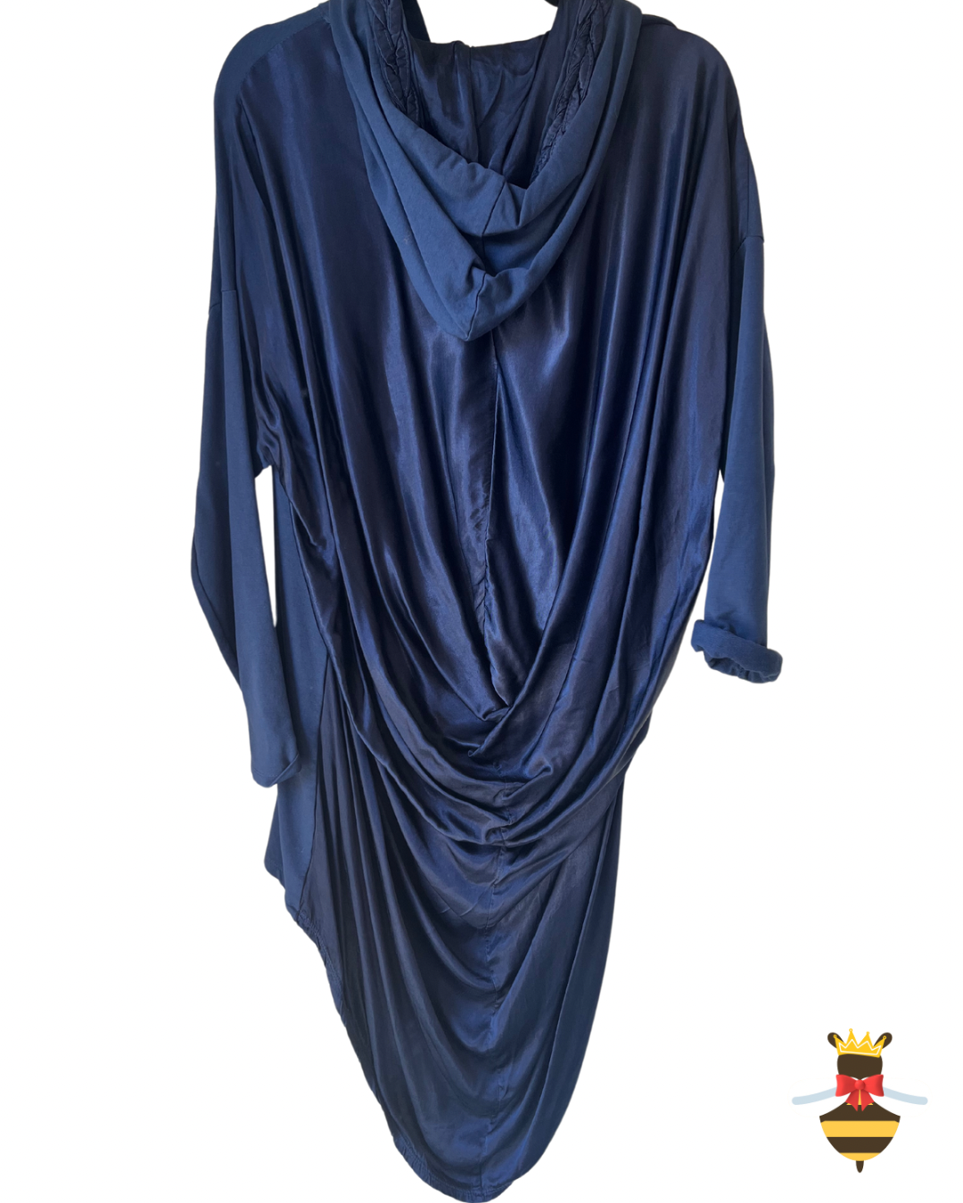 Satin Draped Hooded Tops