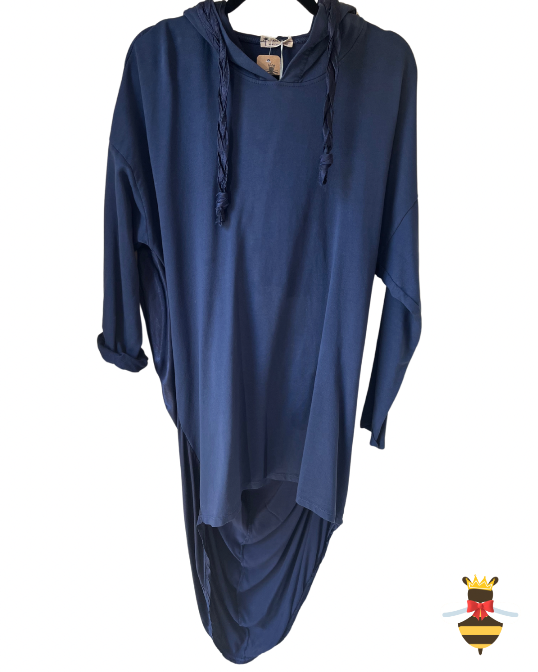 Satin Draped Hooded Tops