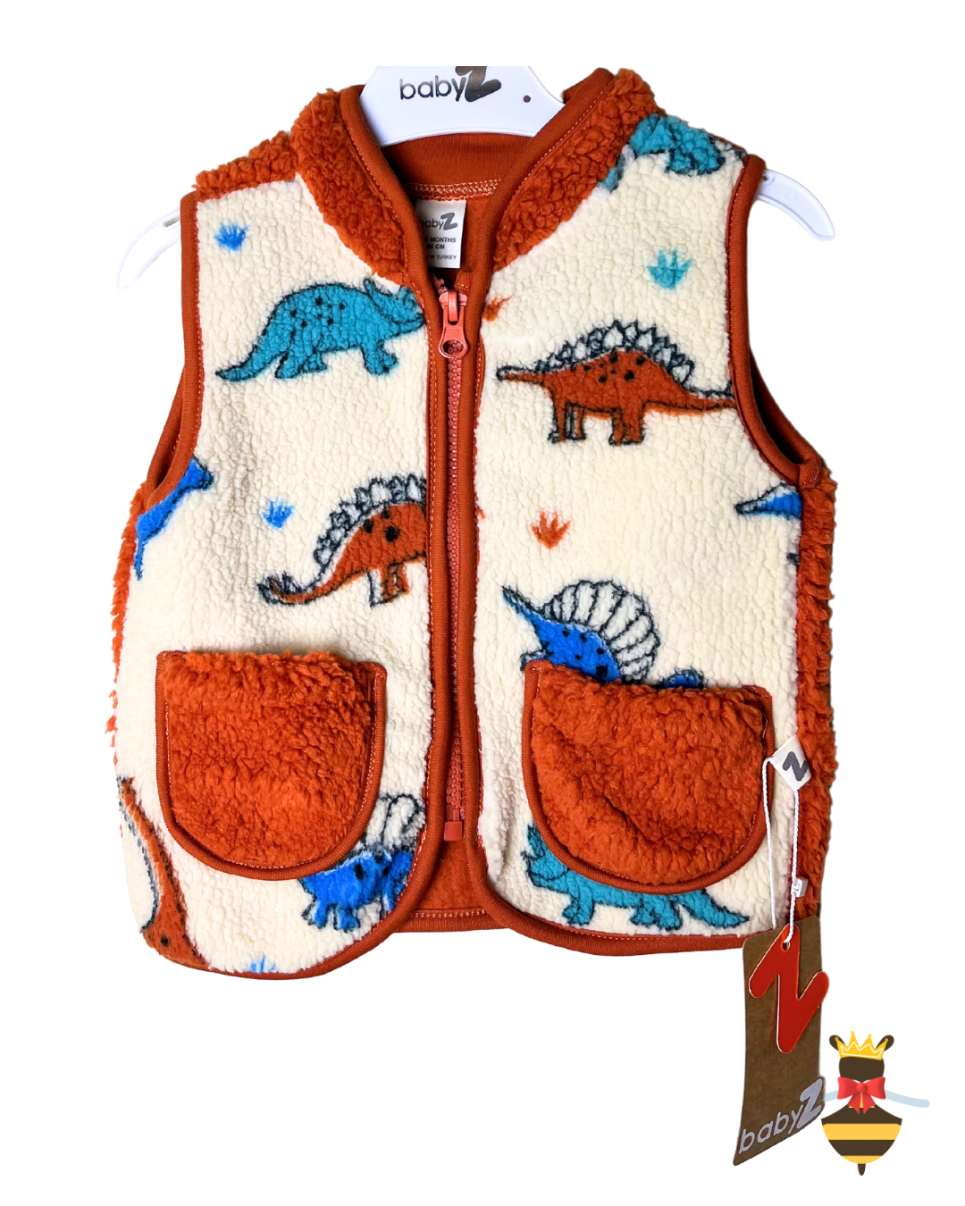 Dinosaur Fleece Gilet