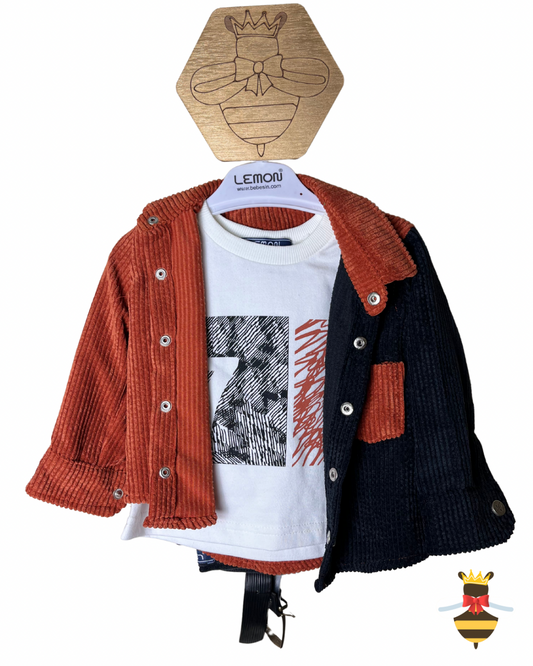 Boy's 4 Piece Cord Shirt Set