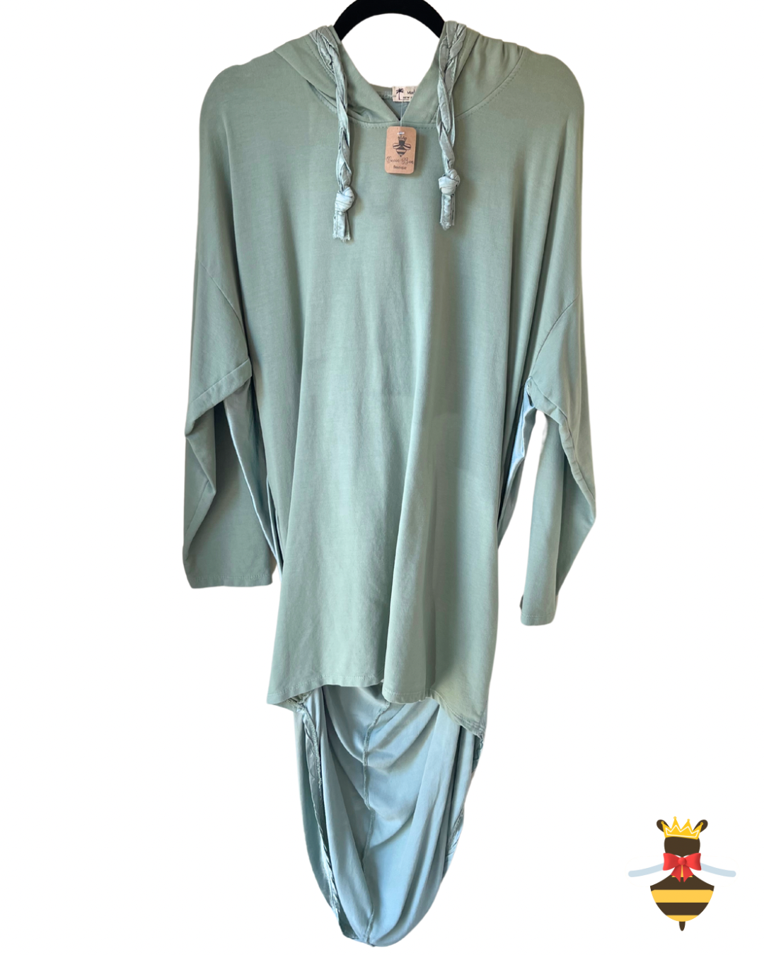 Satin Draped Hooded Tops