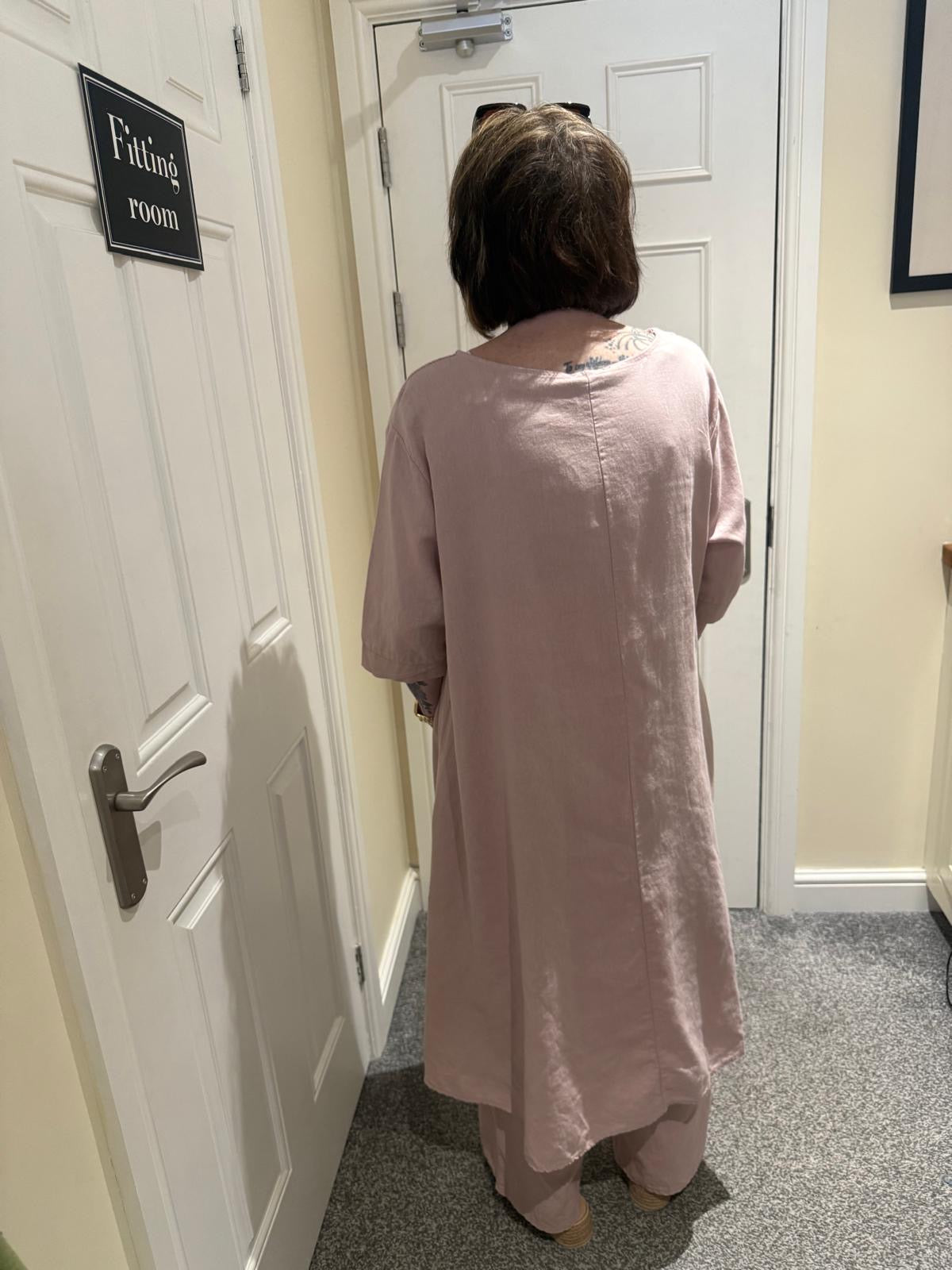 Dusty Pink Dipped Hem 2 Piece