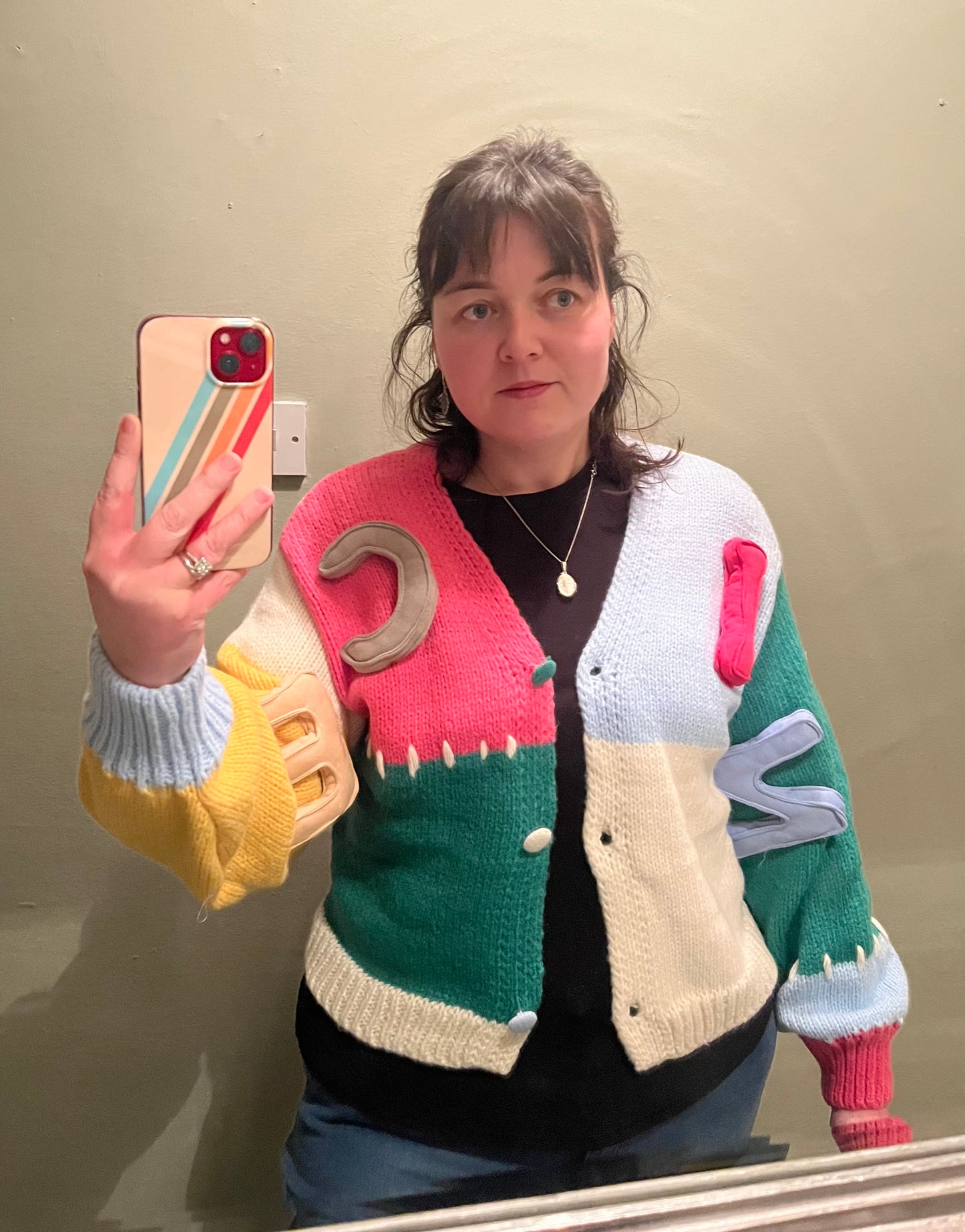NICE Chunky Letter Cardigan