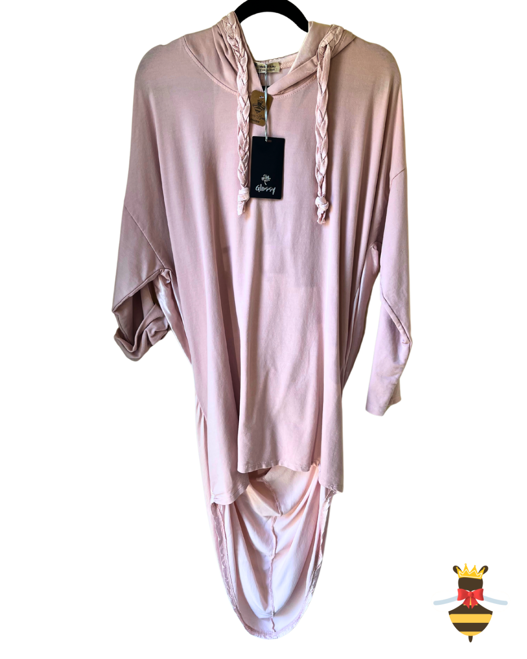 Satin Draped Hooded Tops