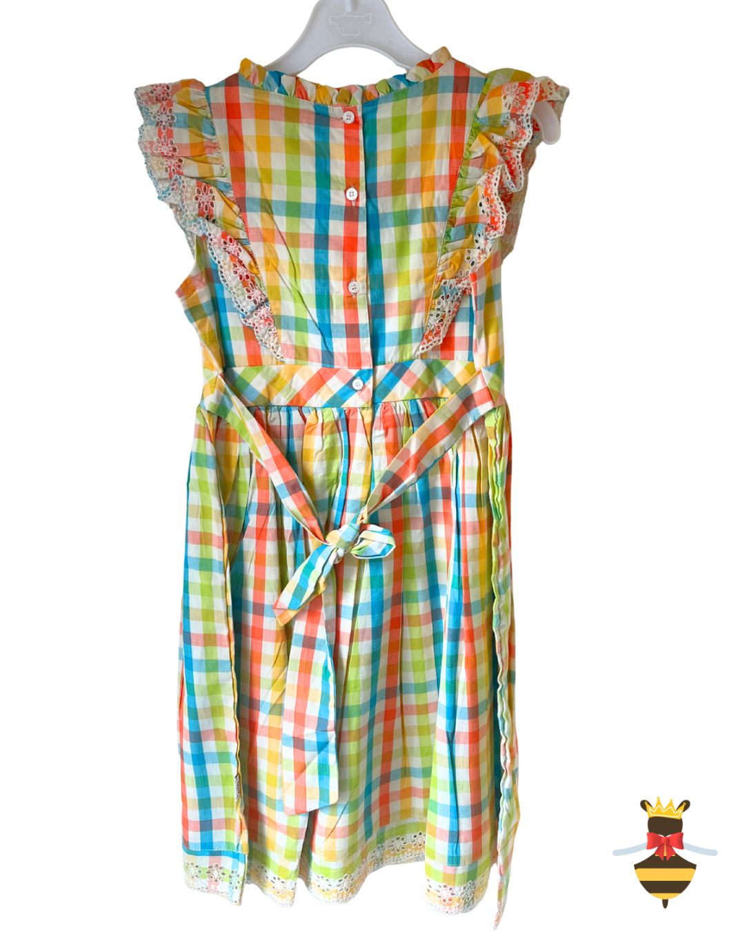 Girls Cotton Check Dress