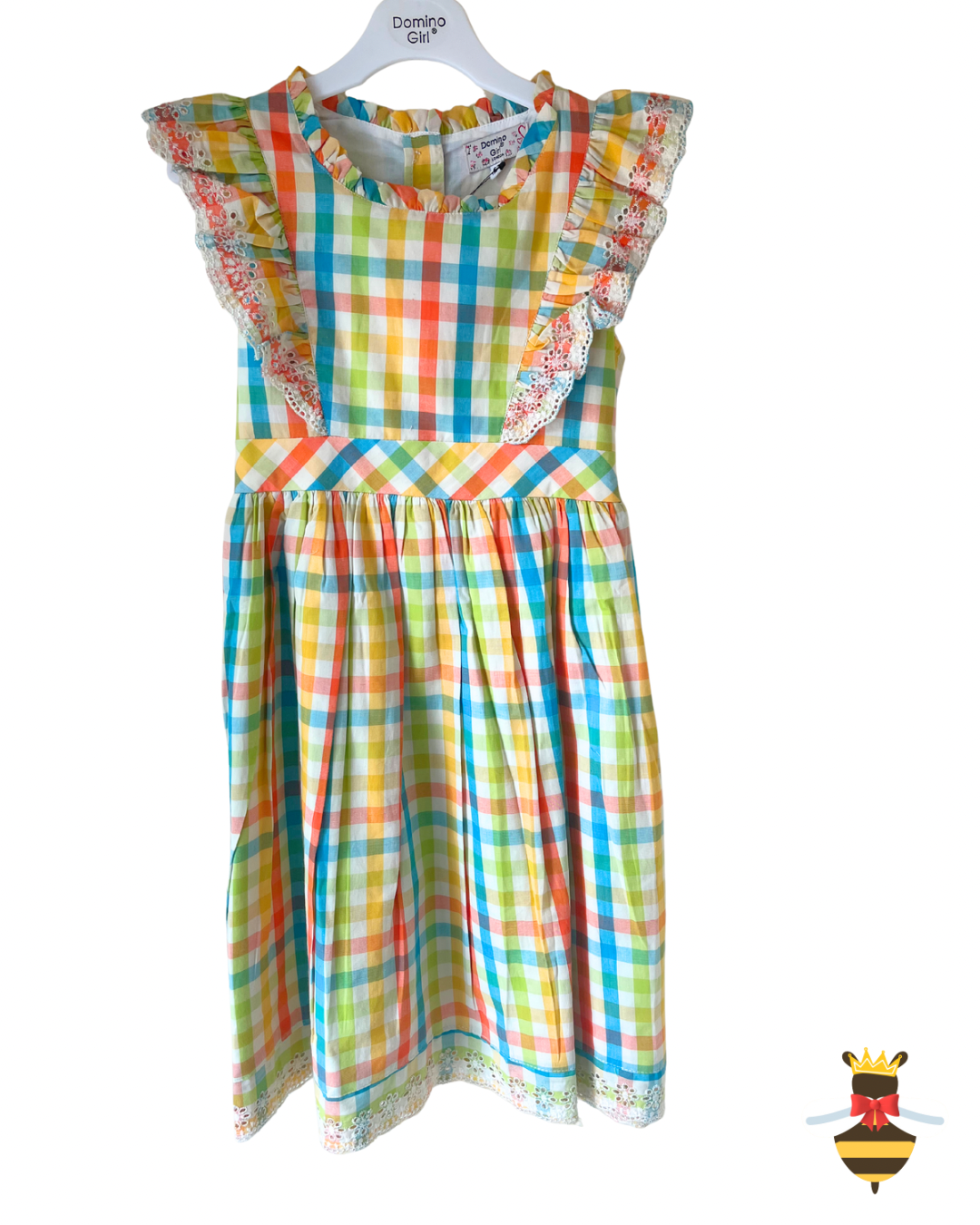 Girls Cotton Check Dress