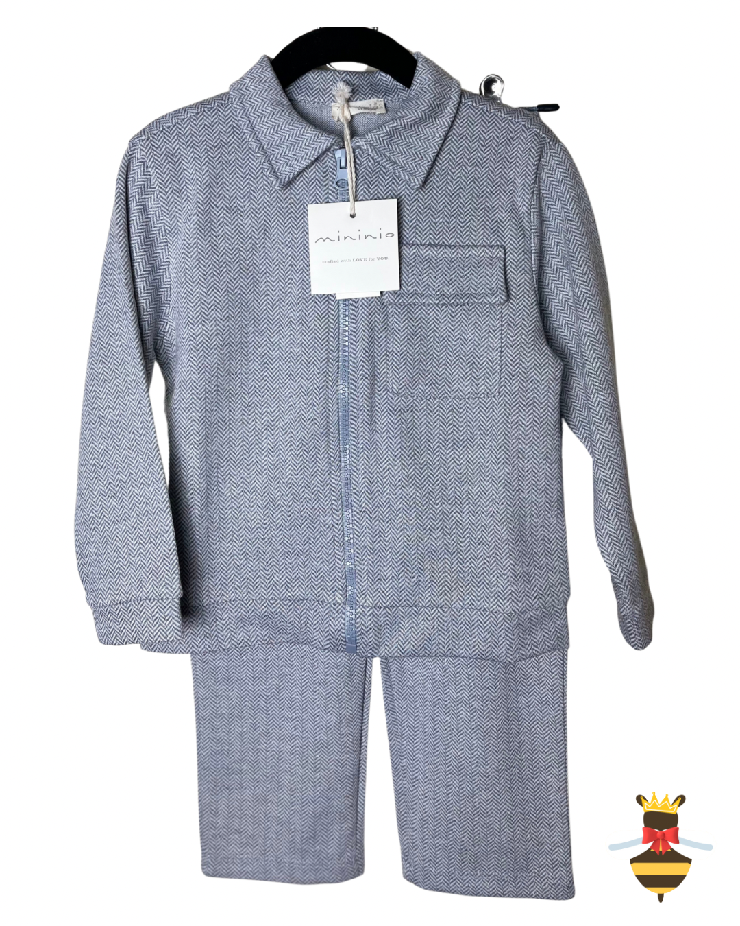 Herringbone Zip-up Jacket and Bottoms