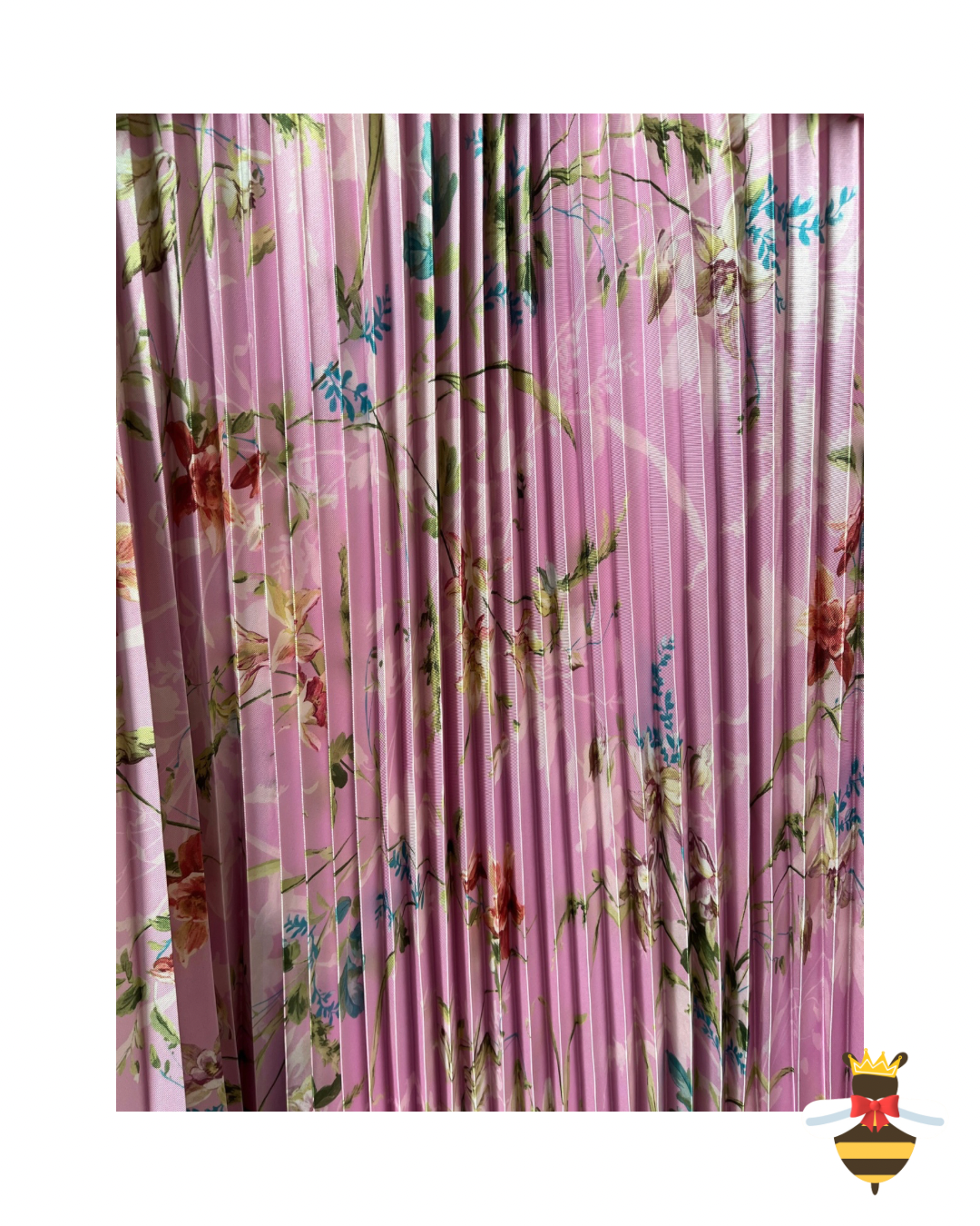 Floral Satin Pleated Jumper Dress