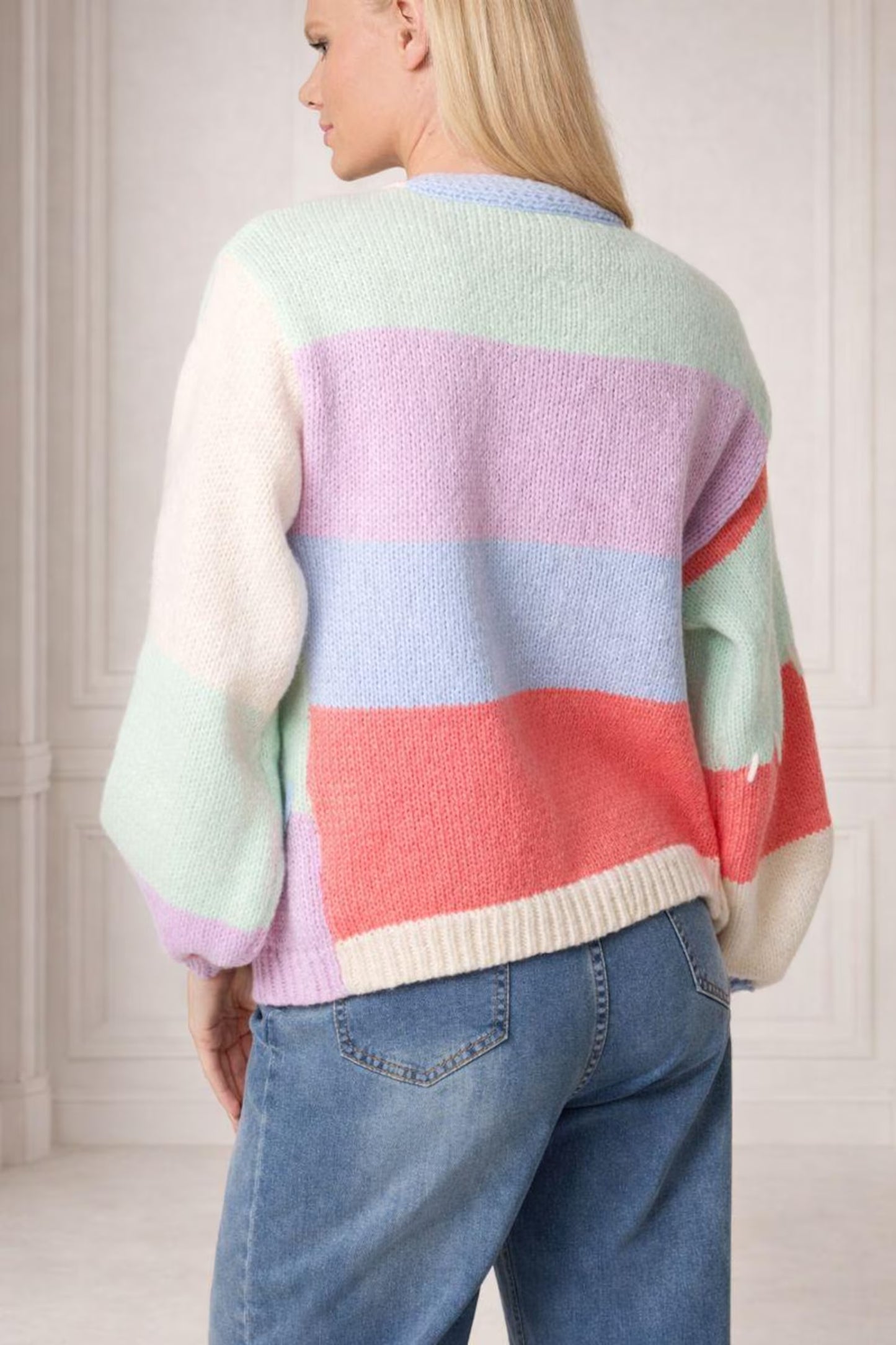 Pastel Colour Block Cardigan